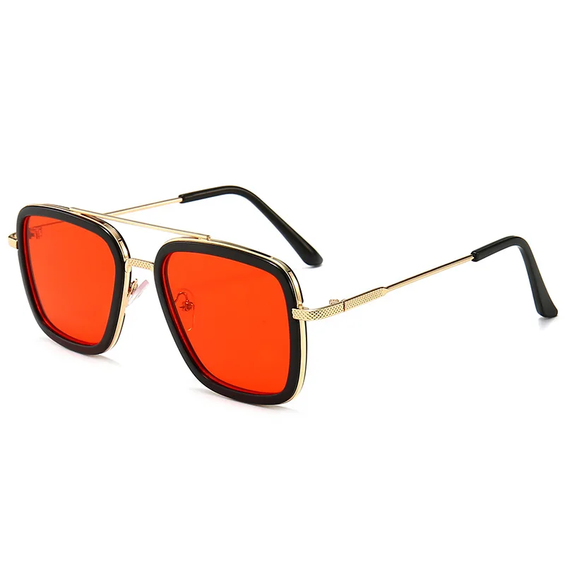 Lentes Tony Stark/детские солнцезащитные очки с металлическим квадратом в винтажном