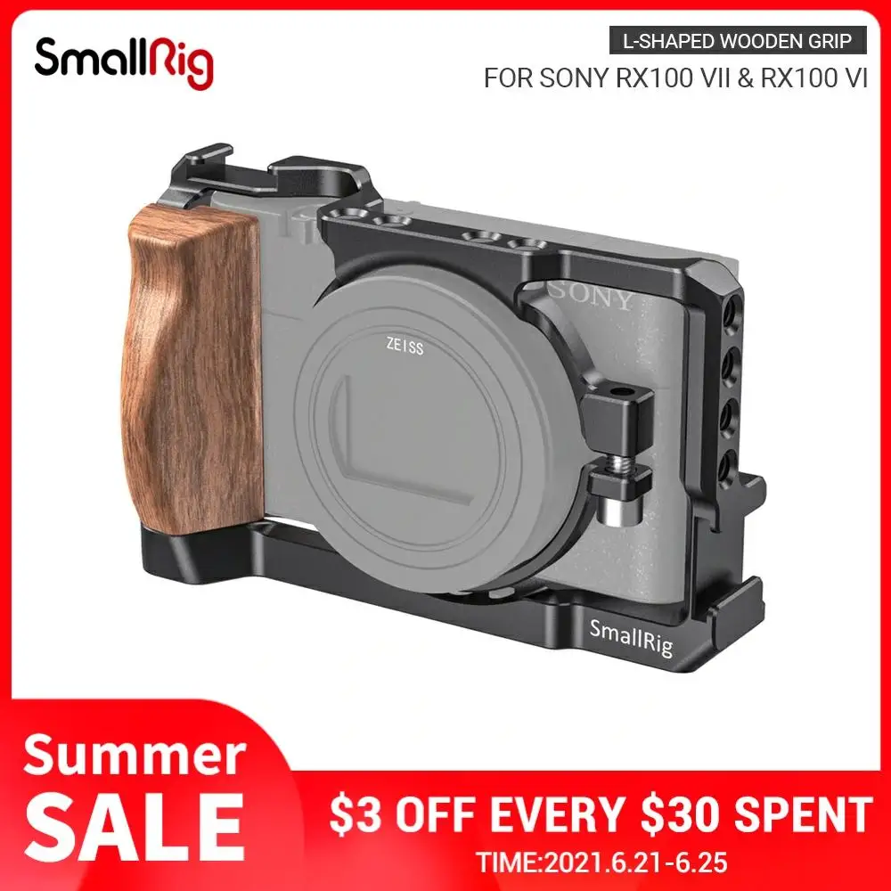 Клетка SmallRig для камеры Sony RX100 VII и VI с деревянной боковой ручкой крепление