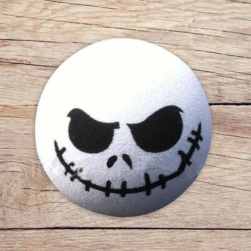 Страшно круглый демон череп голова патч для нитей очаровательный мультфильм