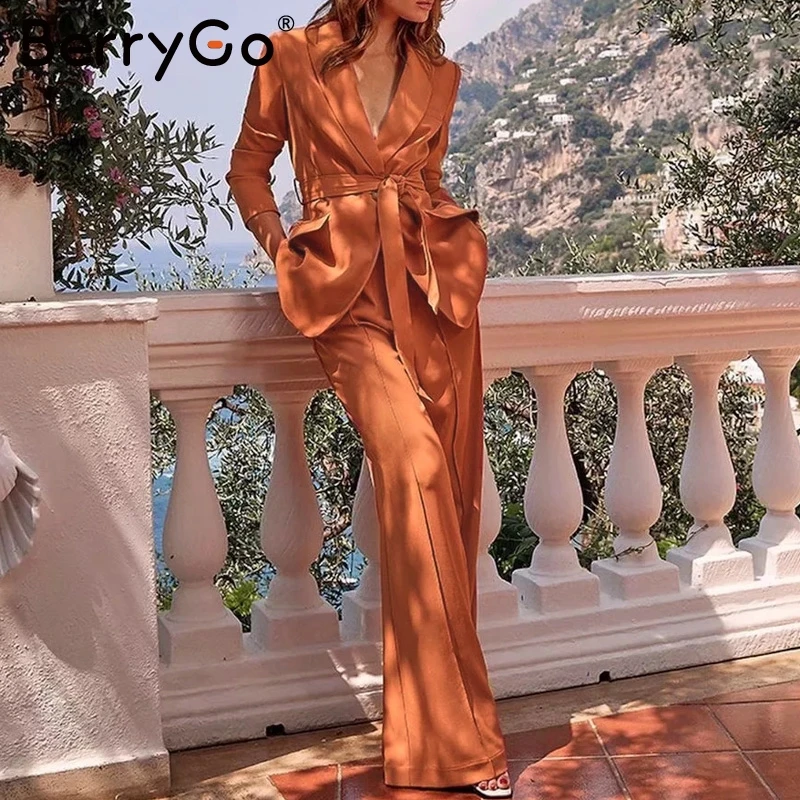 BerryGo модный офисный женский Блейзер Костюмы осенне зимняя уличная мода Женские