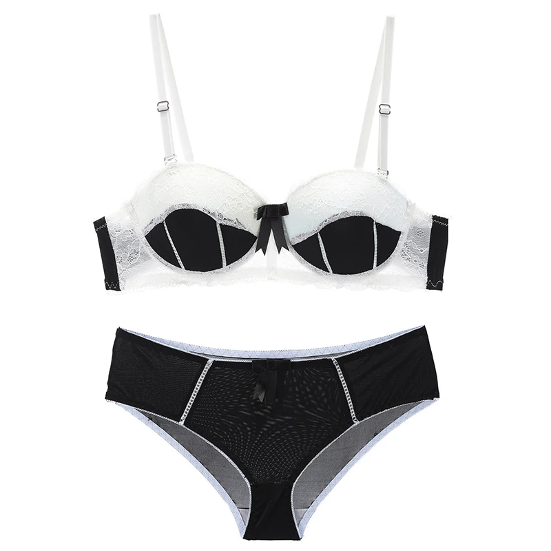 Комплект женского кружевного нижнего белья с чашкой пуш ап A B 1/2|Комплекты белья| |