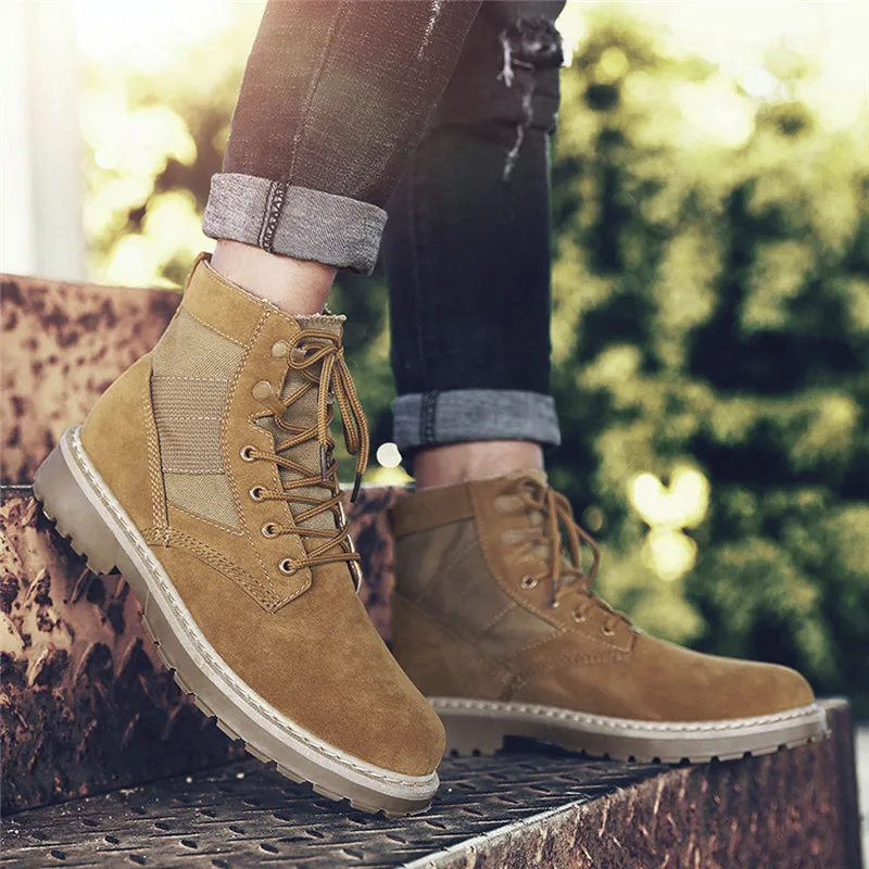 Chaussure Homme зимние мужские повседневные высокие Нескользящие износостойкие