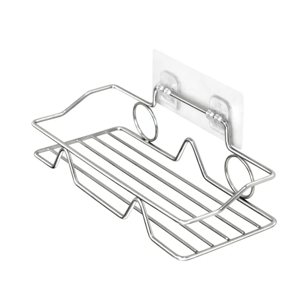 

Stainless Steel Shower Caddy Adhesive Bathroom Shelf Wall Mounted No Drilling Strong Shower Kitchen Rack Storage Organizer