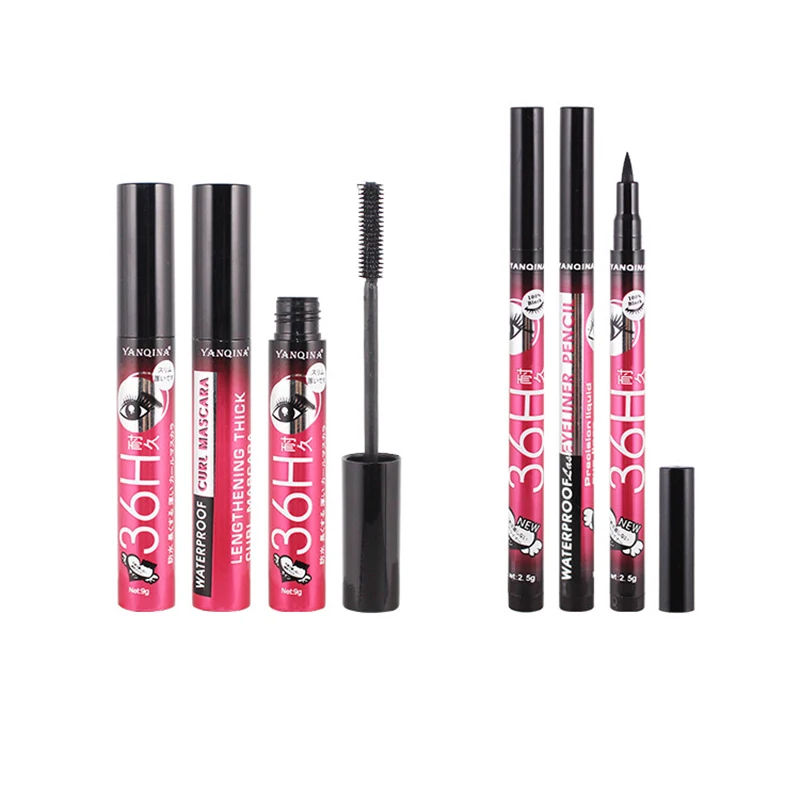 2021 Женская тушь для ресниц комплект подводки глаз Водонепроницаемая долговечная