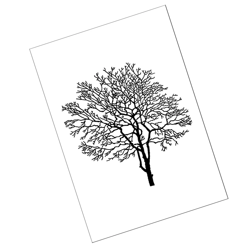 

1pc Simple Black and White Plant Hanging Paintings Creative Wall Painting for Home Living Room without Frame 36x28cm(White)