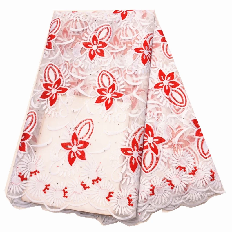 5 ярдов африканская кружевная ткань 2020 Высококачественная с камнями сетка