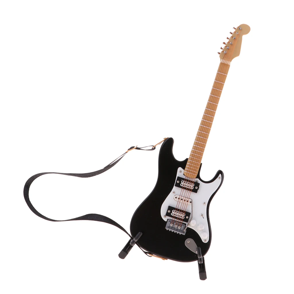 

1/6 миниатюрная стильная электрическая гитара с украшением для кукольного домика