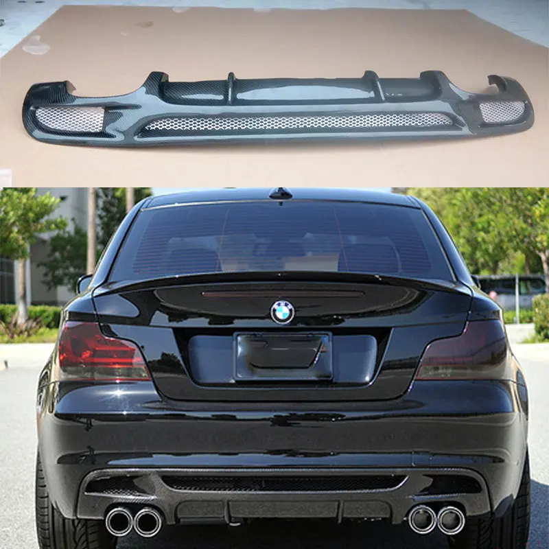 E82 углеродное волокно задний бампер диффузор губа ДЛЯ BMW M sport tech Бампер 2011 ~ 2013 (Quad