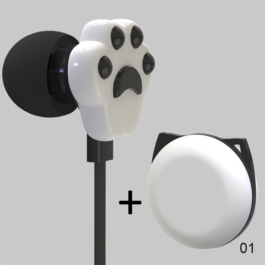 3 5 мм проводные наушники милый кот Paw In ear с микрофоном Hands Free Спорт стерео музыка