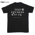 Мужская хлопковая футболка с круглым вырезом, с принтом