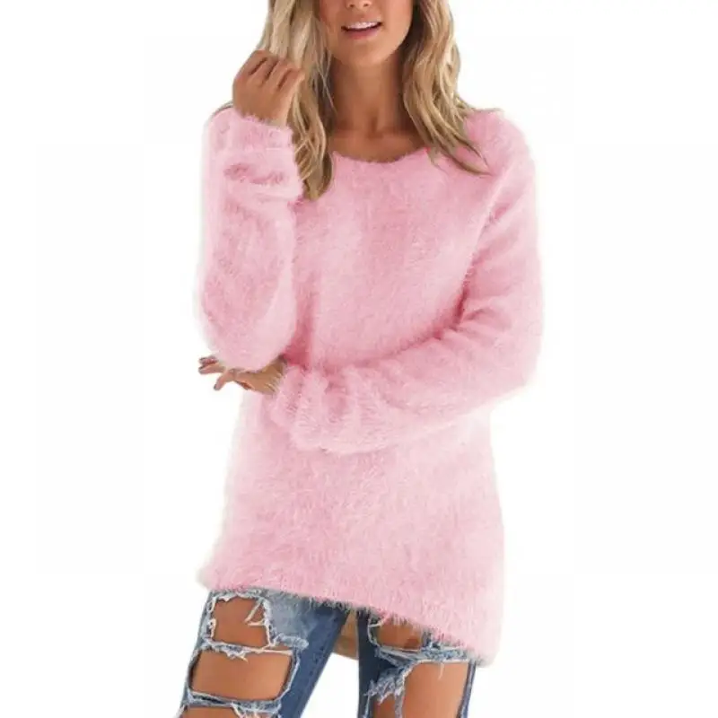 Plue Size Women Sweaters Pullovers Casual Autumn Winter Long Sleeve Solid Pullover Female Tops Knitted Sweater | Женская одежда