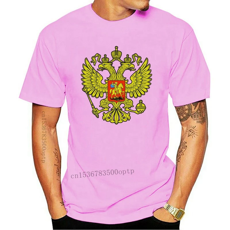 

New Printed Tee Shirts Short Sleeve Russian Eagle Vintage Logo T Shirt Soviet Union Cccp Putin Russia Udssr