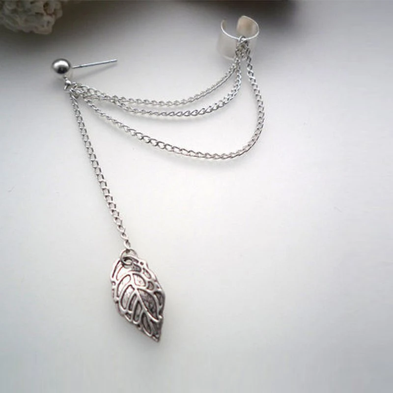 

Tassel clip stud earrings Fashion Trendy drop earing alloy silver gold color women jewelry