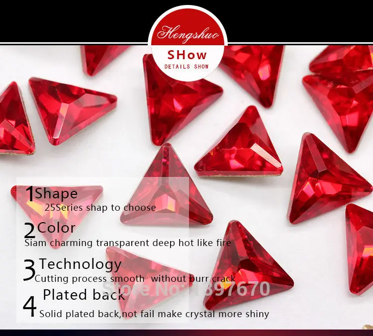 20 шт./упак. красный pointback Обувь с блестящими стразами стекло ногтей Стразы для