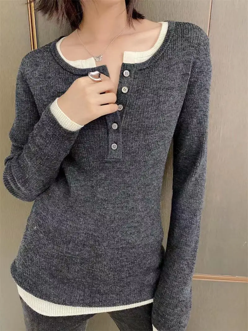 

Luxury Designer Wool Sweater Women Branded Long Sleeve 2021 New RUNWAY Knitted Ladies Color Patchwork Sweaters Jumper Pullover