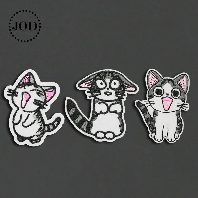5 шт. утюжок на котенка детские вышитые нашивки для одежды в полоску аппликация
