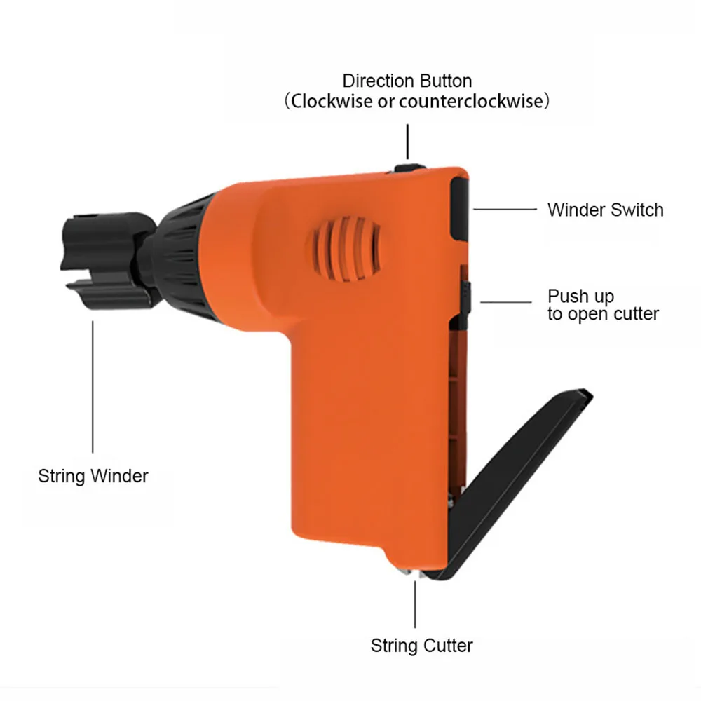 

Multi-function Electric String Winder String Cutter USB Rechargeable Portable for Guitar Ukulele (Orange) guitar accessories