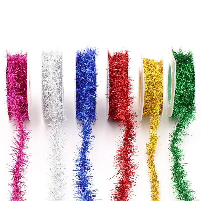 3M Gold Wire Garland Tinsel Hanging Rattan Christmas Tree Ornament Decoration Xmas Colorful Ribbon Home Decor Noel New Year 2022