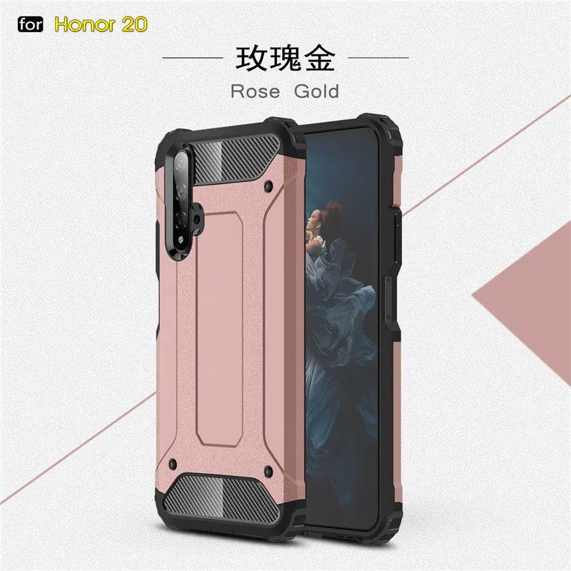 

Phone Case Honor 20 Cover Anti-knock Soft Silicone + Hard Plastic Case For Honor 20 Shockproof Funda Honor 20 Coque 6.26