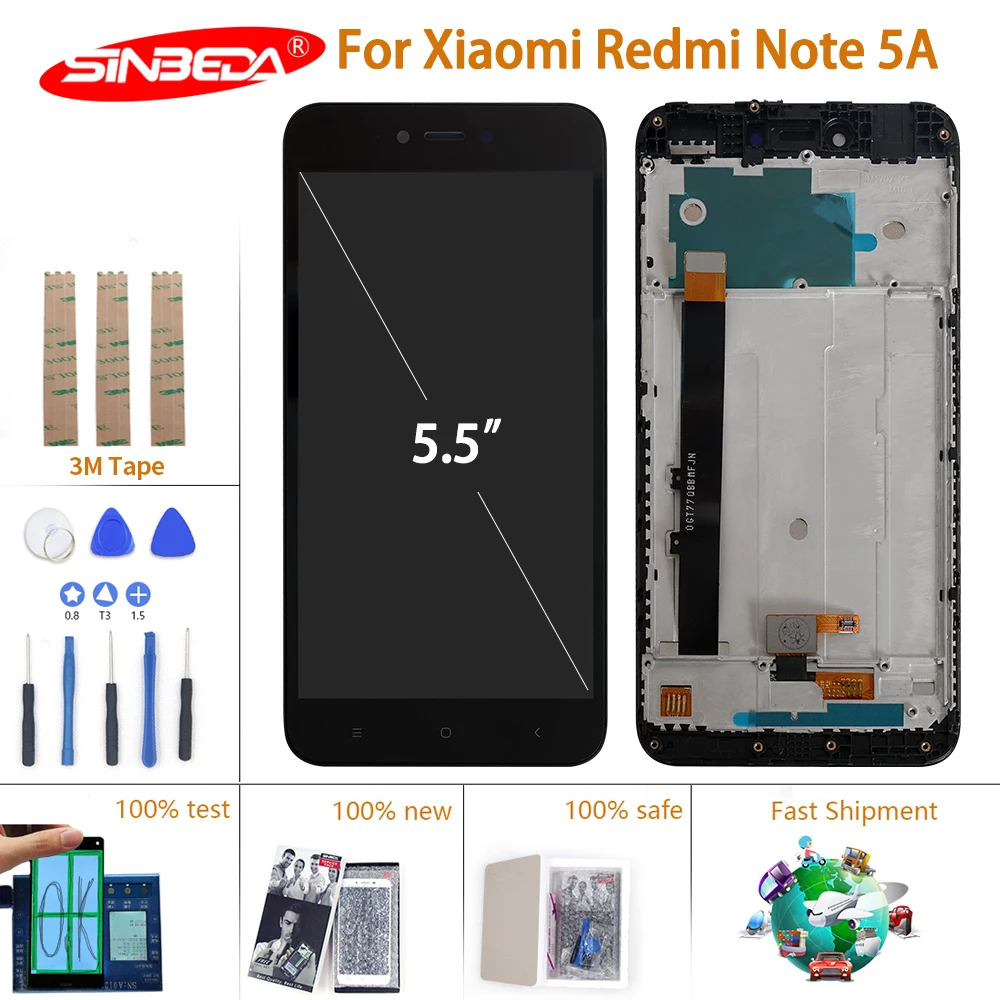 

5.5"Original For Xiaomi Redmi Note 5A LCD Note5A LCD Display Touch Screen Digitizer Monitor Screen Module Assembly Frame