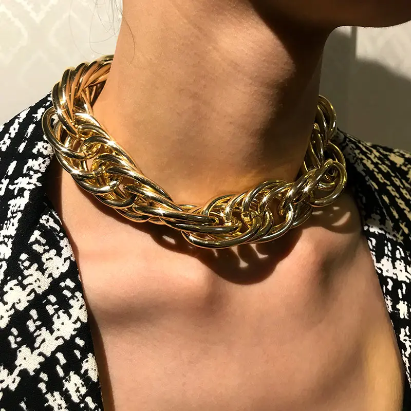 JJFOUCS массивное ожерелье-чокер из толстых звеньев в стиле панк женское модное