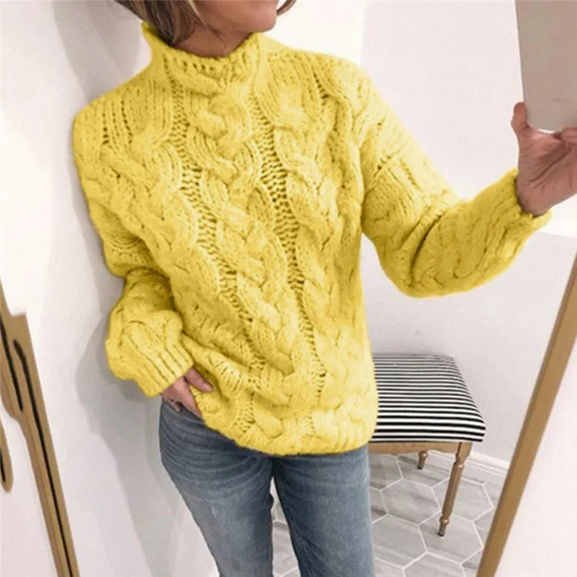 

Long Sleeve Women's Sweater Solid Pullover O Neck Winter Sweater Woman Pullover Casual Pull Femme Nouveaute 40OCT29