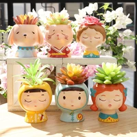 cute cartoon potted creative character succulent flower pot crafts plant flower ornament decoration not included plants