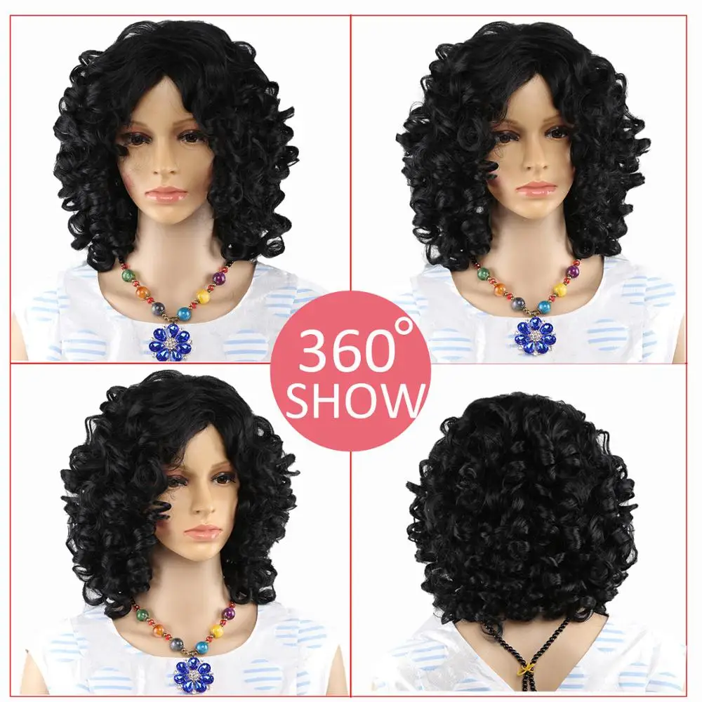 Amir Короткие афро кудрявые парики для американских африканских женщин черные