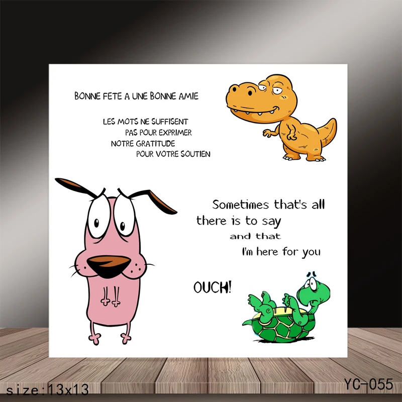 Прозрачные штампы/уплотнения AZSG с динозаврами и черепашками для скрапбукинга