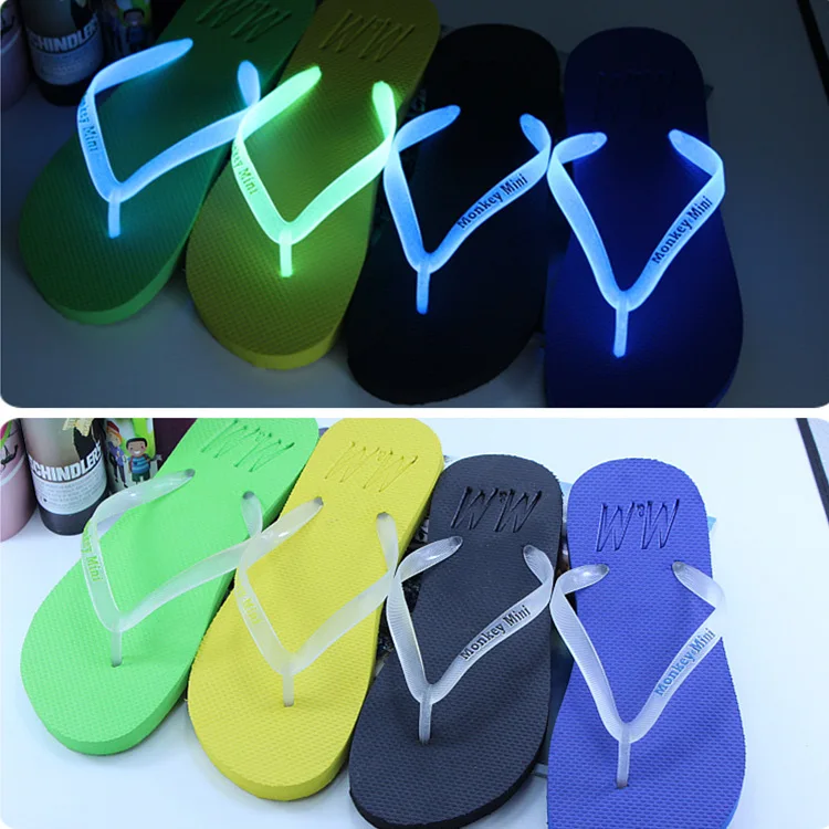 

Summer Women Slippers Couple Luminous Flip Flops Clip Toe Drag Shoes Outdoor Fluorescence Anti Skid Beach Shoes Woman Sandals