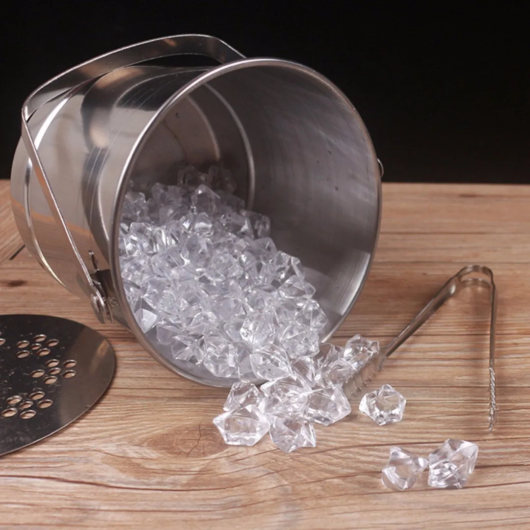 1L контейнер для кубиков льда Нержавеющая сталь ведро вина бочка с помощью