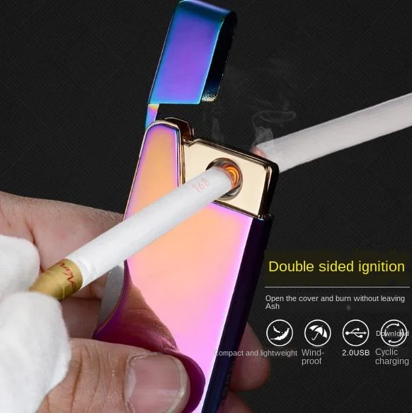 Ветрозащитная Электронная зажигалка для сигарет военный ультра-тонкий