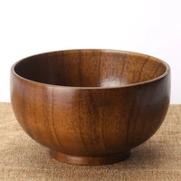 japanese style wooden bowl soup salad rice noodles bowls natural fruit bowl ice cream bowls solid wood tableware kitchen utensil