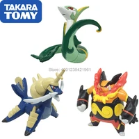 anime figure pokemon genuine takara tomy mc bw emboar samurott serperior doll collections kids gifts