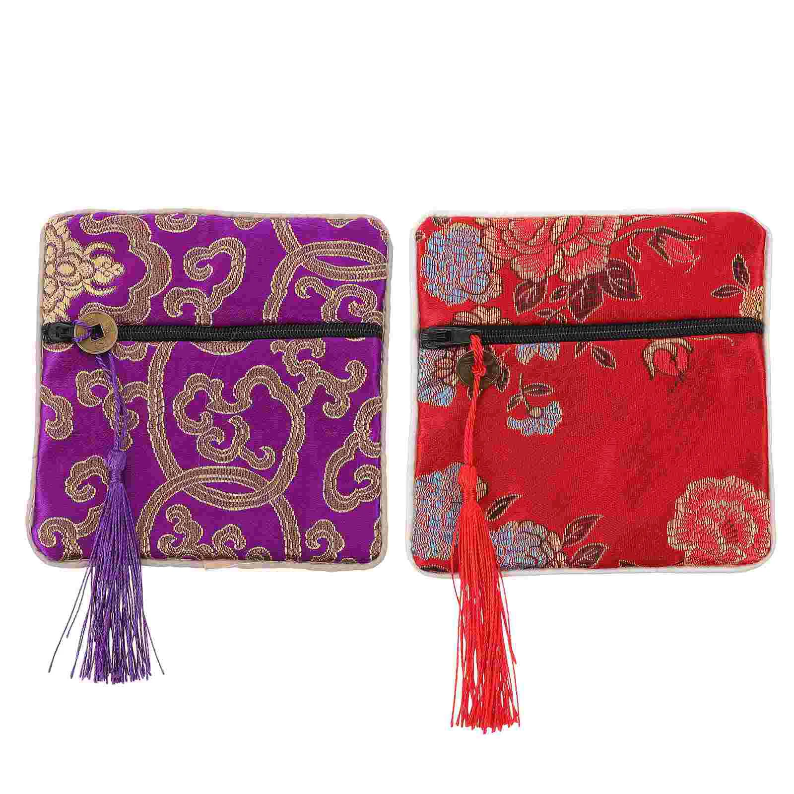 

2 pcs Delicate Guzheng Pipa Nail Tape Storage Bags Small Items Holders