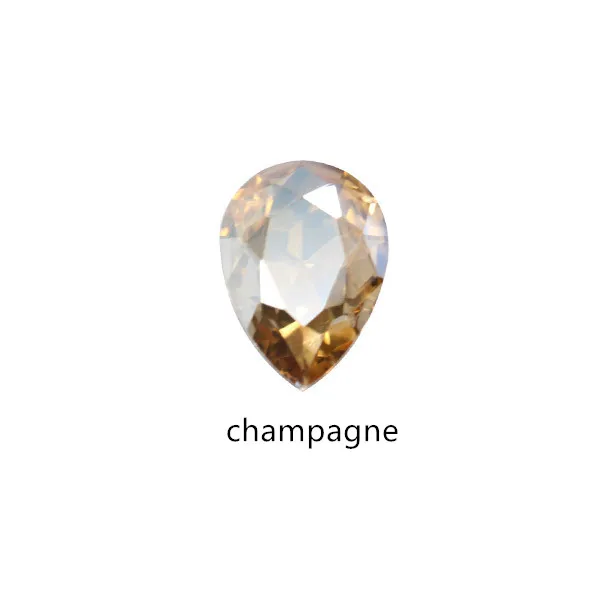 champagne 10 шт./упак. стеклянные кристаллы, стразы 3D капли воды камни для дизайна ногтей украшение стразами полировки обувь очаровательного дизайна аксессуары ювелирные изделия - Цвет: champagne