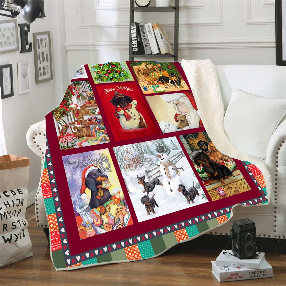 

Winter Bed Blanket Animal Cartoon Printing Bed Plaid Home Decoration Plaid on The Sofa Nap Blanket for Beds Plaid Noel Flannel