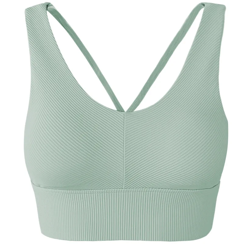 

New Style Sport Underwear Women's Running Fitness Gathering Shaped Shockproof Cross Back Sport Suit Bra Vest Women's Sports Vest