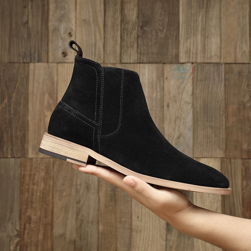 Ботильоны мужские из натуральной кожи модные ботинки челси в английском стиле