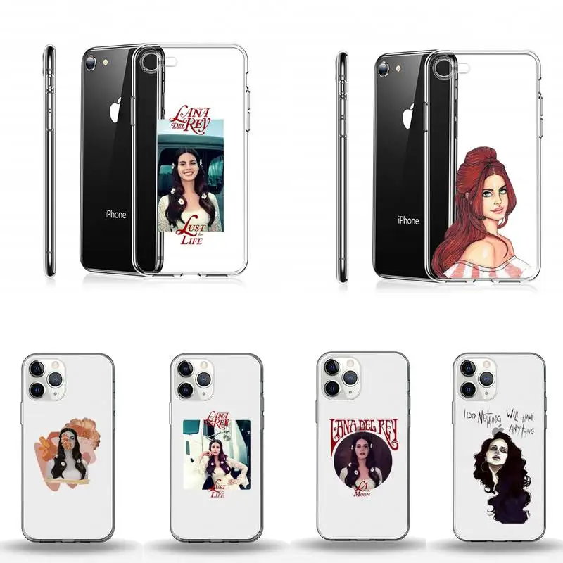 

lana del rey American singer Phone Case Transparent soft For iphone 12 11 13 7 8 6 s plus x xs xr pro max mini