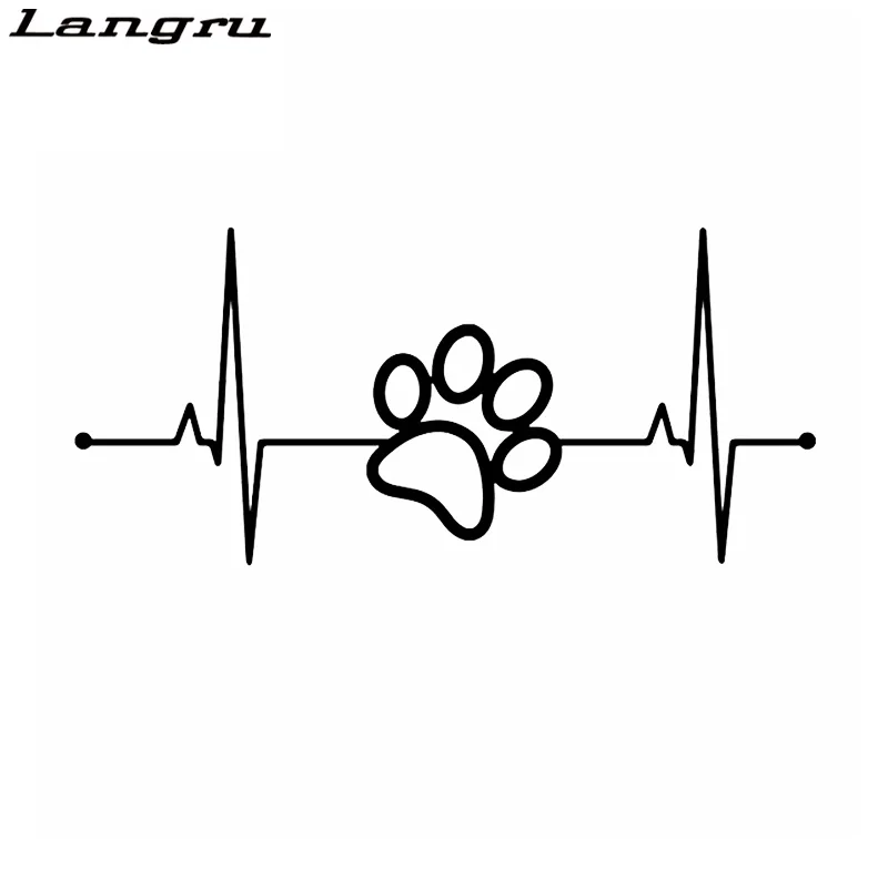 

Langru 14,9 см * 6,8 см Pawprint Lifeline Heartbeat Love Виниловая Наклейка Автомобильные наклейки аксессуары Jdm