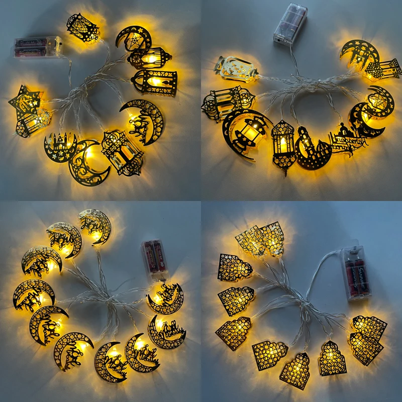 

10LED Moon Star castle Led Light String Eid Mubarak Ramadan Decoration For Home Hajj Ramadan Kareem Eid Al Adha EID lantern gift