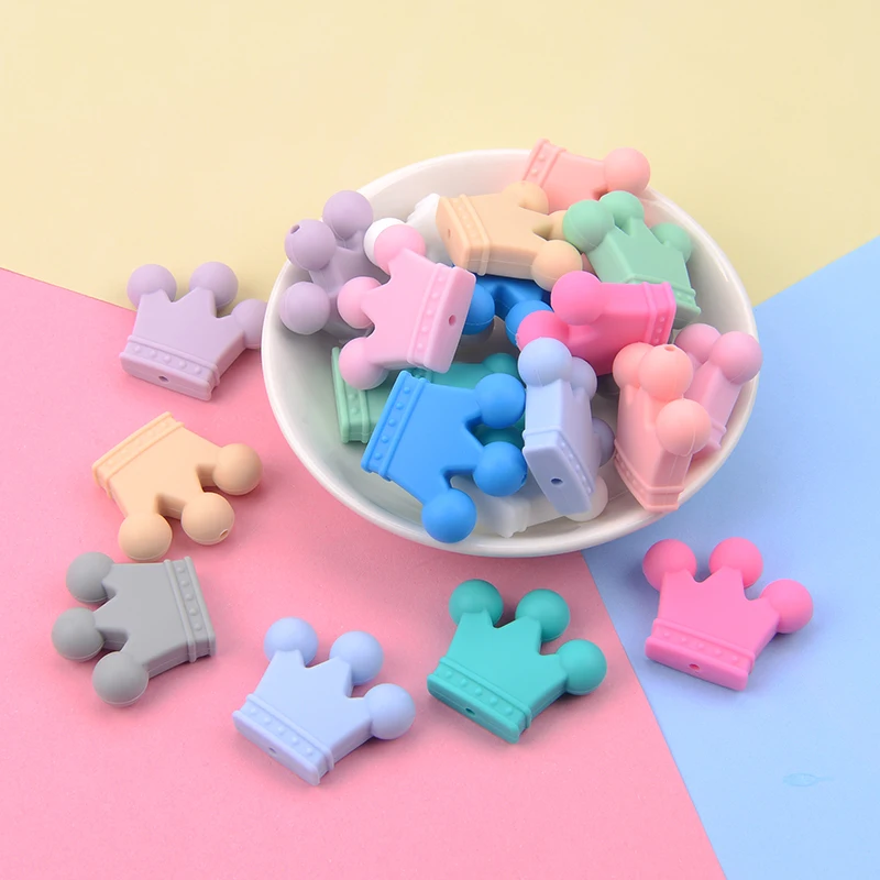 LOFCA-Cuentas de silicona sin BPA para dentici&oacute;n de beb&eacute;, accesorio de Clips para chupete, juguete para masticar, 50 Uds.-4