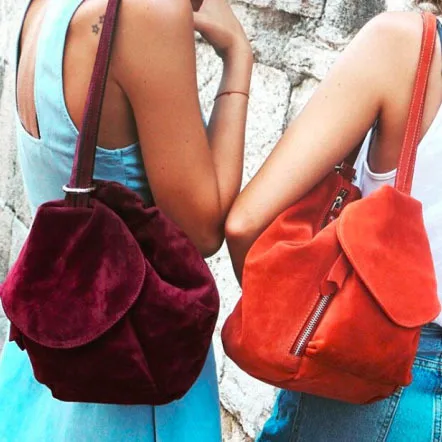 Ins хит продаж Женский рюкзак из натуральной кожи замши дизайнерские рюкзаки