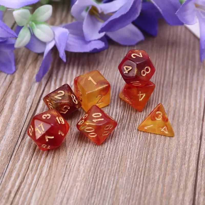 

7pcs D4-D20 Acrylic Polyhedral Dice 20 Sided Dices Table Board Role Playing Game for Bar Pub Club Party