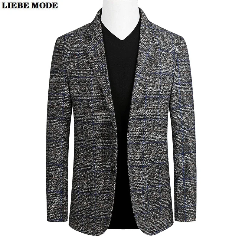 Весна Осень 2020 корейский стиль деловая мужская элегантная клетчатая куртка