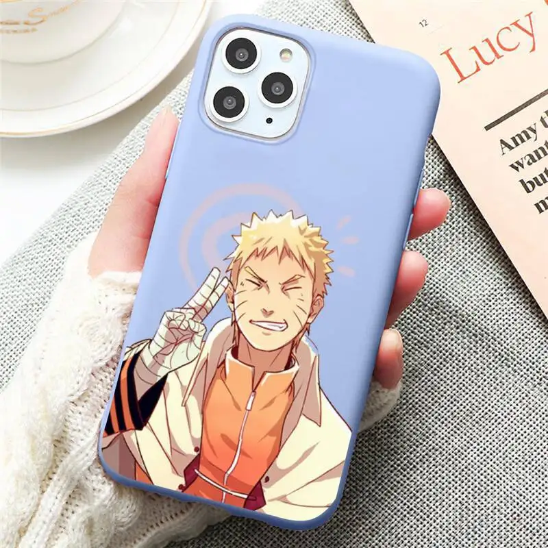 

Naruto Kakashi Japan anime Phone Case Candy Color for iPhone 6 7 8 11 12 s mini pro X XS XR MAX Plus