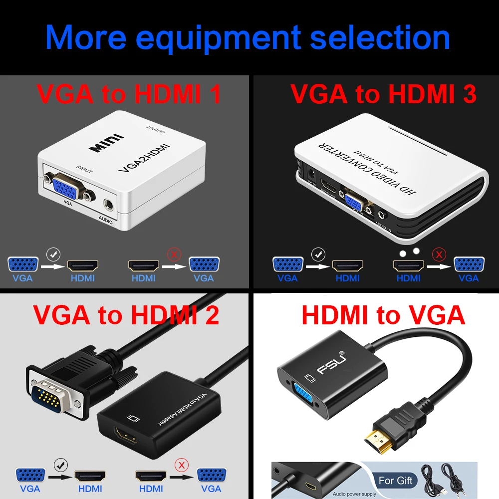 Преобразователь из VGA в HDMI кабель с аудио поддержкой 1080P адаптер типа Папа мама