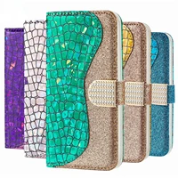wallet phone case for iphone 11 pro max 12 mini xr x xs 7 8 6 6s plus 5 5s se 2020 sequins leather holder slots flip satnd cover