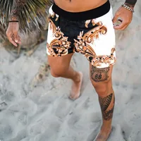Мужские пляжные шорты с принтом, модные Гавайские удобные плавки, мужские повседневные быстросохнущие дышащие подростковые летние шорты д...